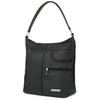 Schwarz -braune Lederhandtasche von Damen High Classic H08