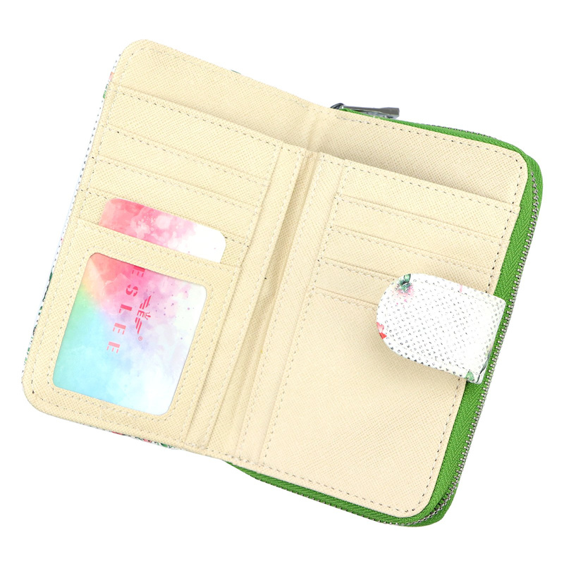 Women's roomy wallet with flowers in eco leather by Eslee