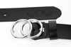 Beltimore leather women's black nickel-free belt 3 cm U69 : Colors - black, Strap size - r.80-95 cm