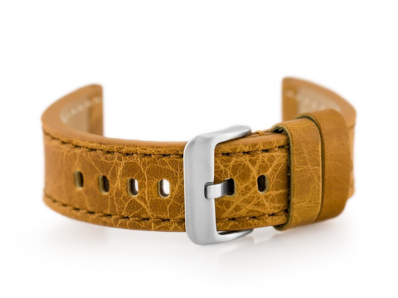 Leather watch strap W48 - PREMIUM - camel - 24mm