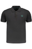 GIAN MARCO VENTURI MEN&#39;S BLACK SHORT SLEEVED POLO SHIRT