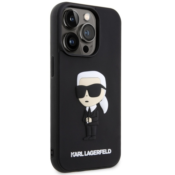 Karl Lagerfeld KLHCP14X3DRKINK iPhone 14 Pro Max 6.7" czarny/black hardcase Rubber Ikonik 3D