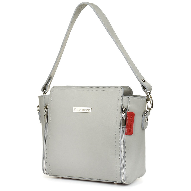 Grey Belitimore leather bag rigid 1 compartment strap N15