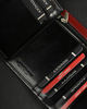 Leather wallet D1072L-VT BLACK-RED RFID