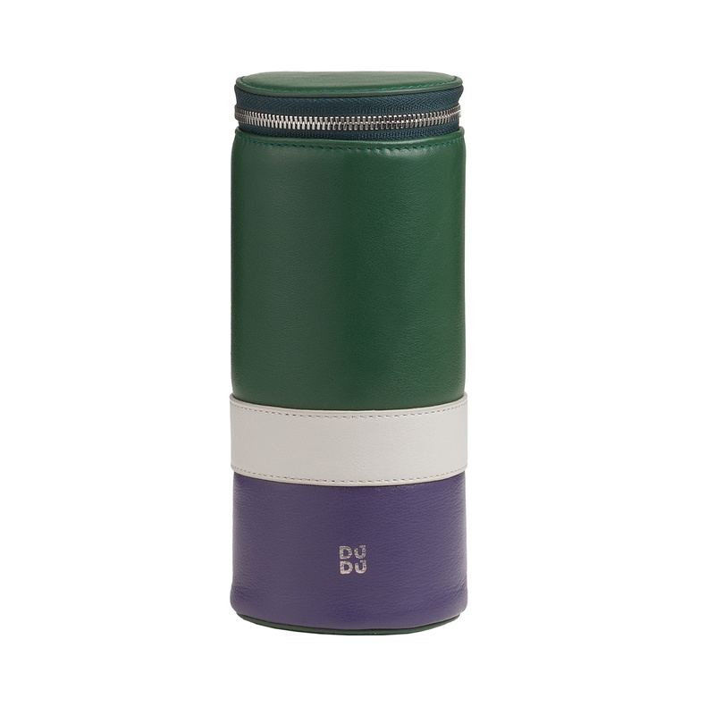 Tennis Ball Holder by DUDU in genuine leather green colour with zipper closure and carabiner. Limited edition inspired by Wimbledon.