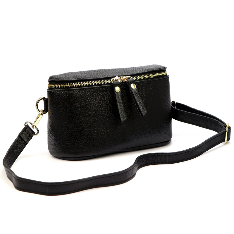 Women's elegant leather waist bag crossbody bag