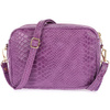 Purple leather women's mailbag Italian croco trunk Beltimore P12