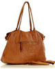 Leather women's shopper with shoulder organizer