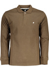 US GRAND POLO MEN&#39;S LONG SLEEVED POLO SHIRT BROWN