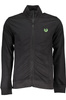 GIAN MARCO VENTURI MEN&#39;S BLACK ZIPPED SWEATSHIRT