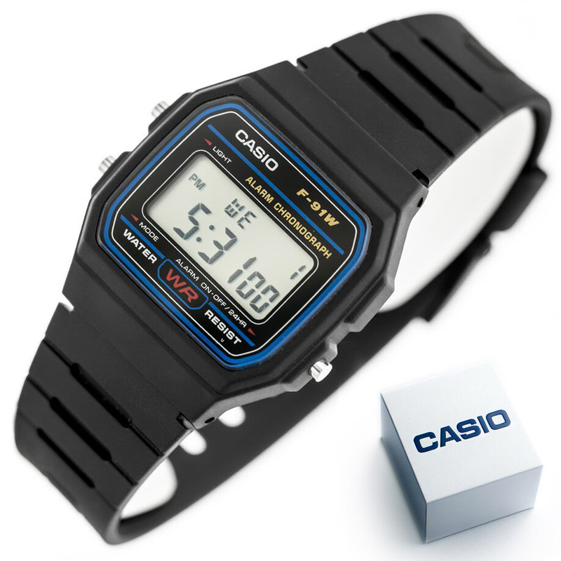 ZEGAREK MĘSKI CASIO F-91W-1YER (zd086a) - KLASYKA + BOX