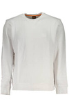 HUGO BOSS MEN&#39;S WHITE ZIPLESS SWEATSHIRT