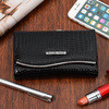 Black elegant women's capacious leather wallet lacquer 824