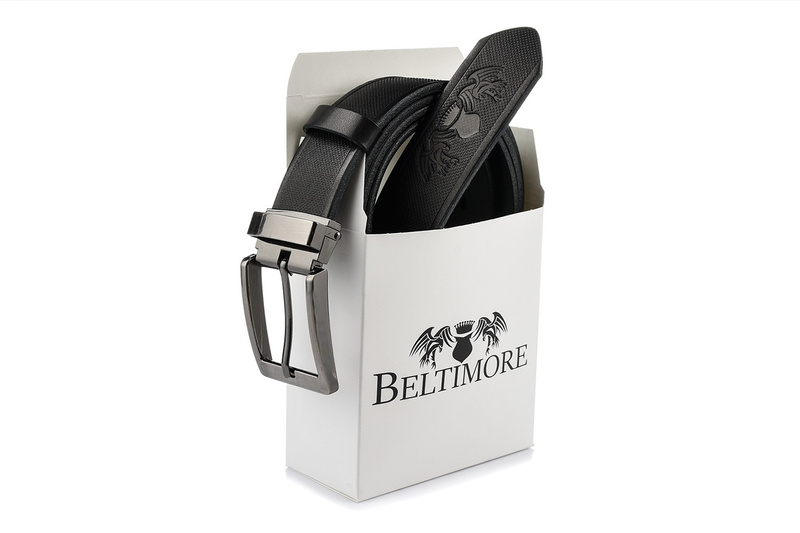 Beltimore A57 men's wide leather trouser belt : Colors - black, Strap size - r.115-130 cm