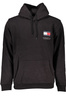 TOMMY HILFIGER MEN&#39;S BLACK ZIPLESS SWEATSHIRT