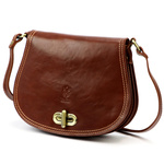 Classic elegant women's leather messenger bag