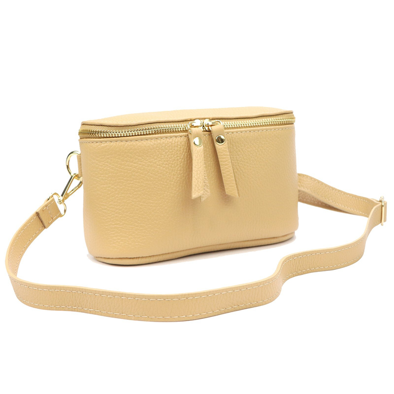 Women's elegant leather waist bag crossbody bag