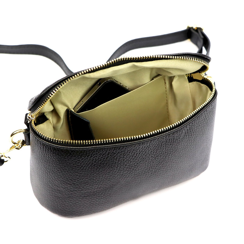 Women's elegant leather waist bag crossbody bag