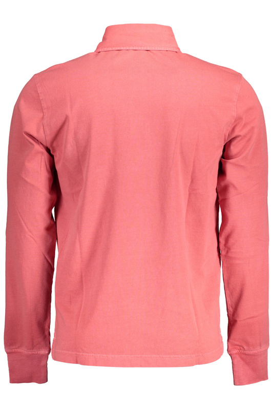 GANT MEN&#39;S RED LONG SLEEVE POLO SHIRT