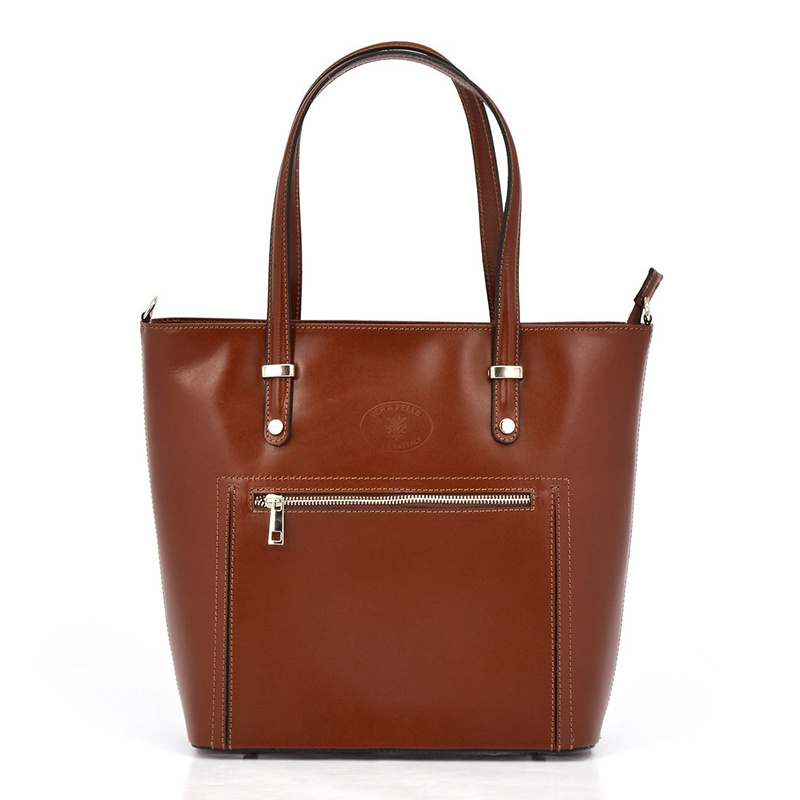 Classic leather shopper shoulder bag