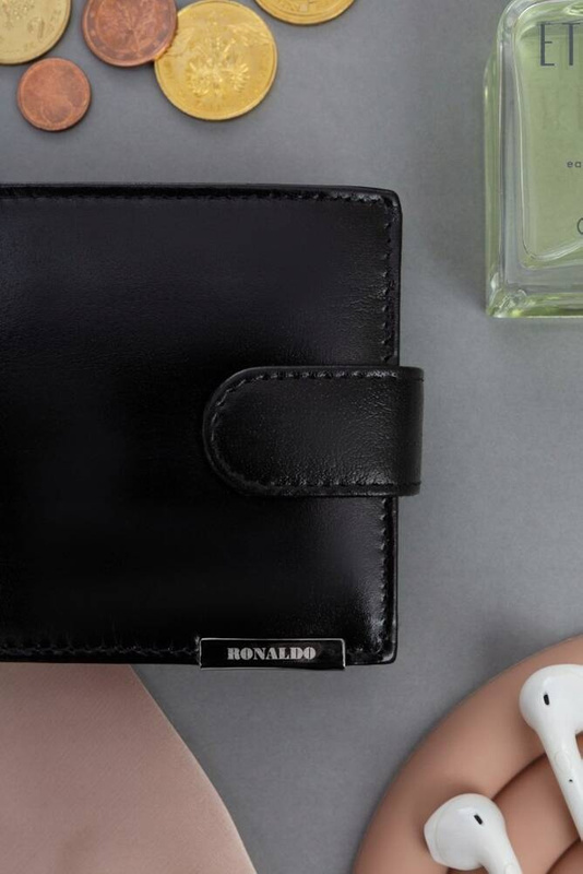 Leather wallet RFID RONALDO RM-02L-BCF-BP