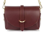 Italian Leather Visitor Handbag on Chain Burgundy P45