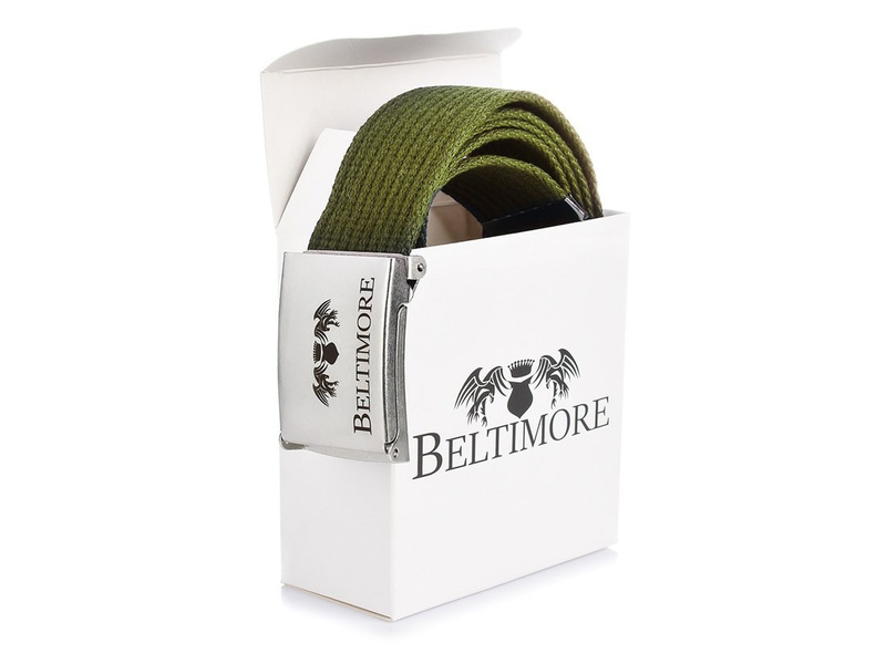 Beltimore grüner langer Paracord-Gürtel F79 : Farben - grün, Gurtgröße - r.105-120 cm