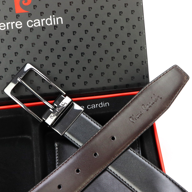 Elegant men's wallet and leather belt set