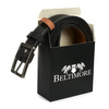 BELTIMORE Double-sided Solid Men's Leather Belt Box W23 : Colors - black, Strap Size - r.115-130 cm