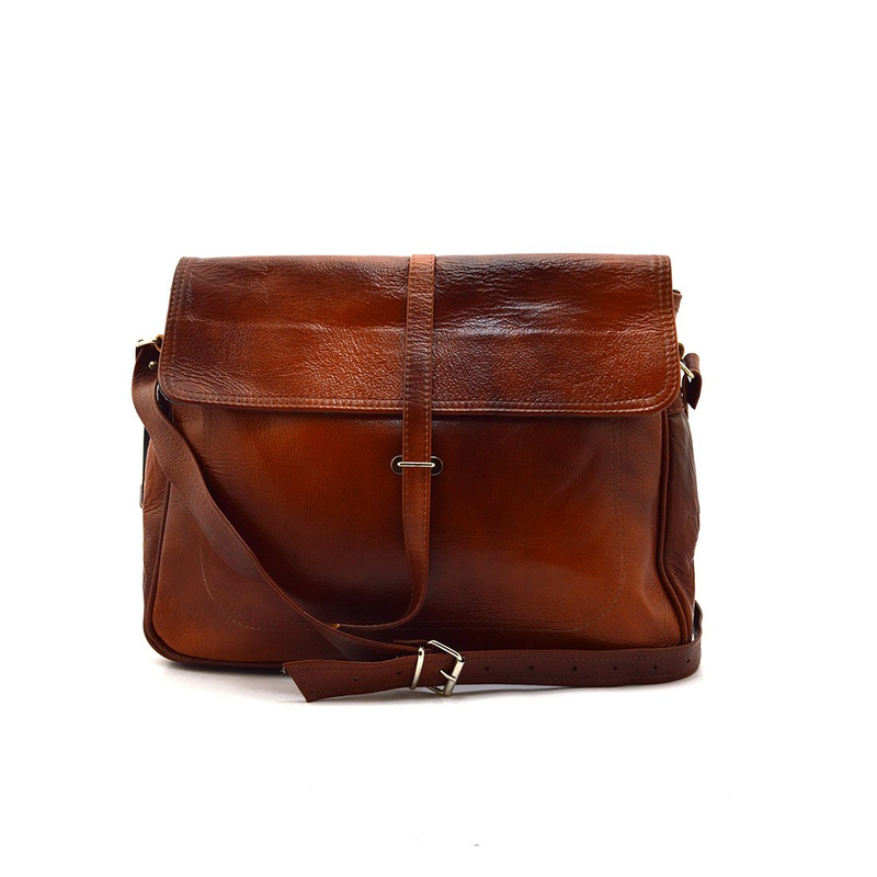 Women's leather messenger bag classic crossbody