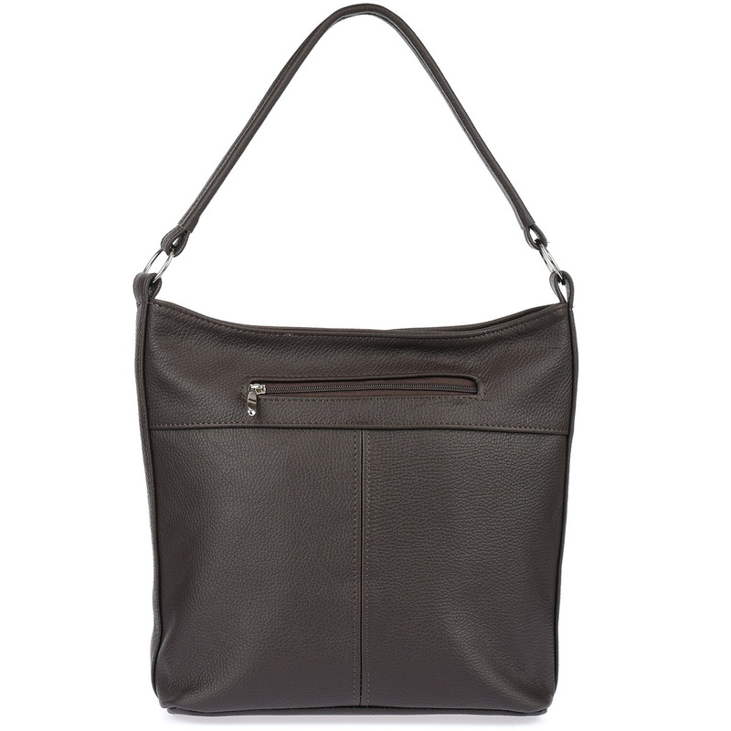 Dark brown leather postbag two straps Beltimore I66