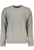 HUGO BOSS MEN&#39;S GRAY ZIPLESS SWEATSHIRT