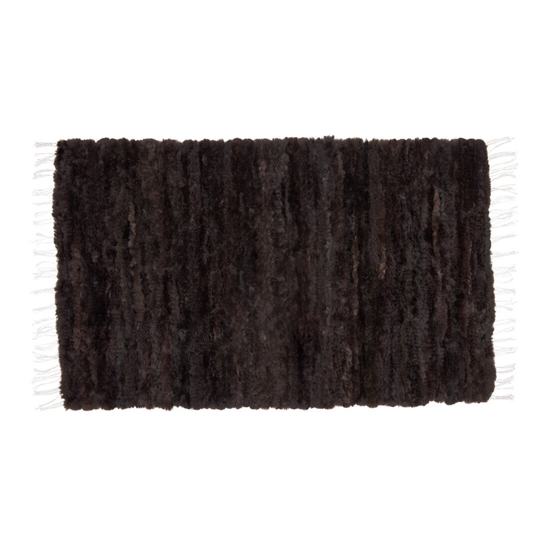 Woven sheepskin fur rug, zero waste