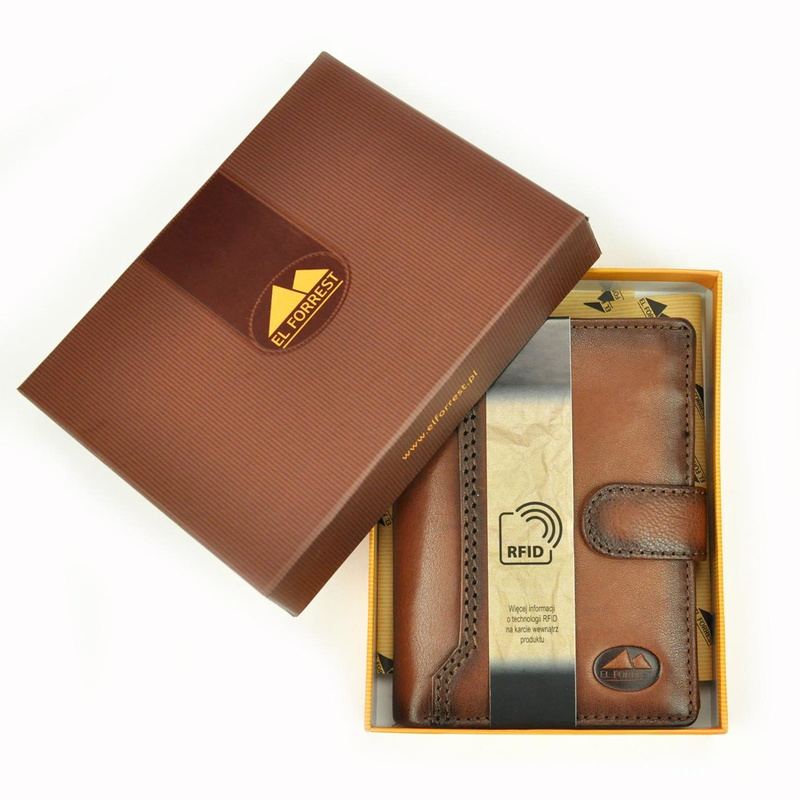 Men's genuine leather wallet EL FORREST 988-623 RFID