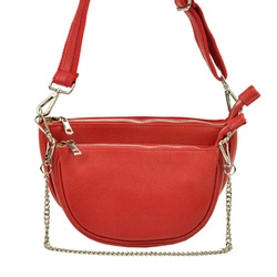 A shapely, roomy women's leather messenger bag