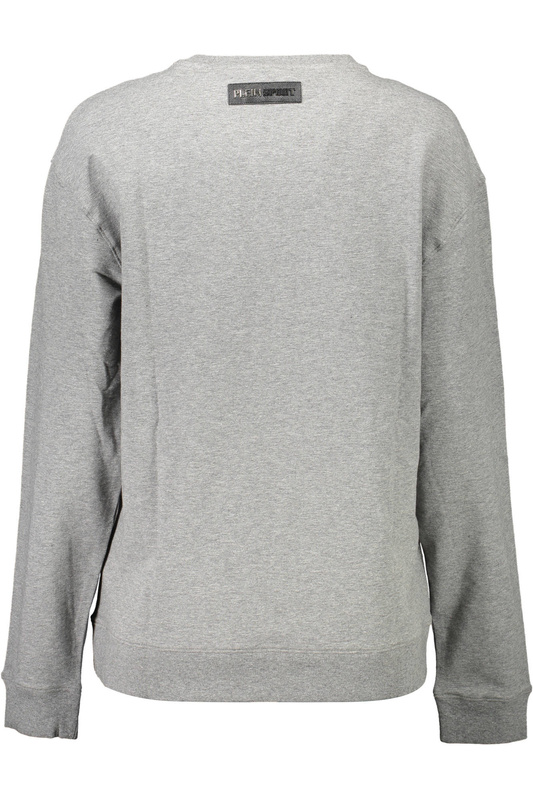 PLEIN SPORT SWEATSHIRT WITHOUT ZIP WOMAN GRAY