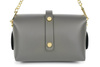 GREY small Italian leather women's chain evening handbag P45