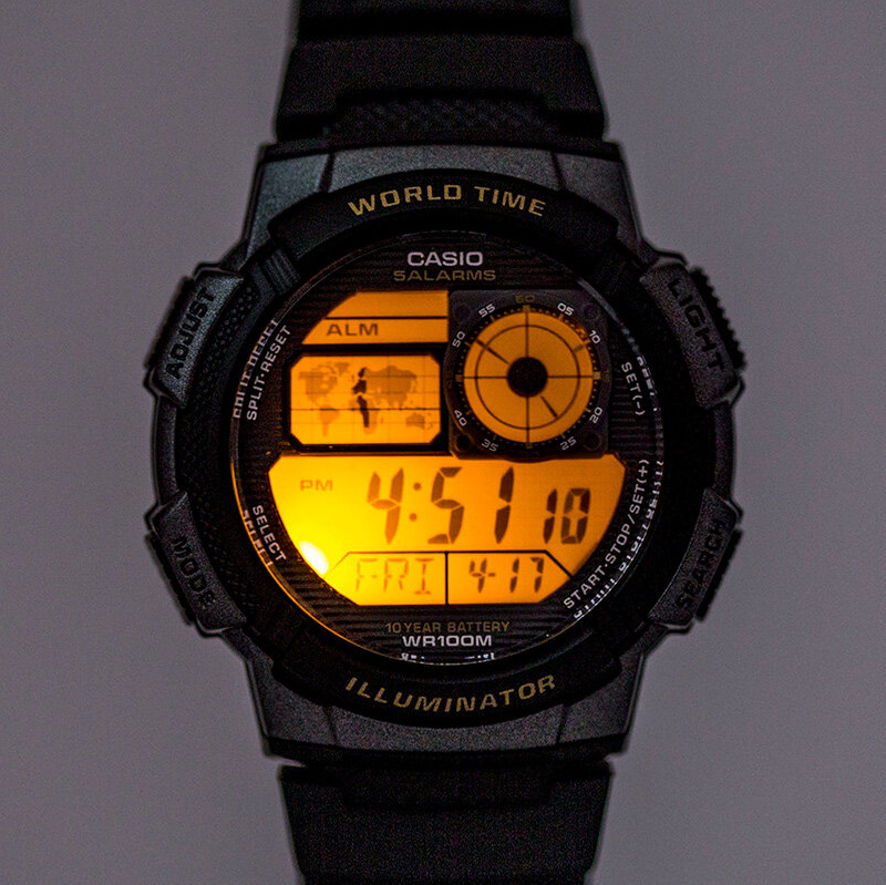 ZEGAREK MĘSKI CASIO AE-1000W 1AV (zd073a) - WORLD TIME + BOX