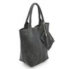 Leather large women's shopper bag snake skin pattern