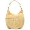 Vera Pelle suede leather handbag large A4 beige K51