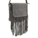 Women's Messenger Bag Natural Suede BOHO Fringes