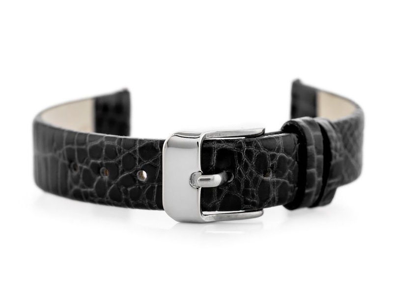 W57 leather watch strap - black - 16mm