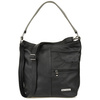 Black and Grey Leather Handbag Women's Postbag Large Classic H08