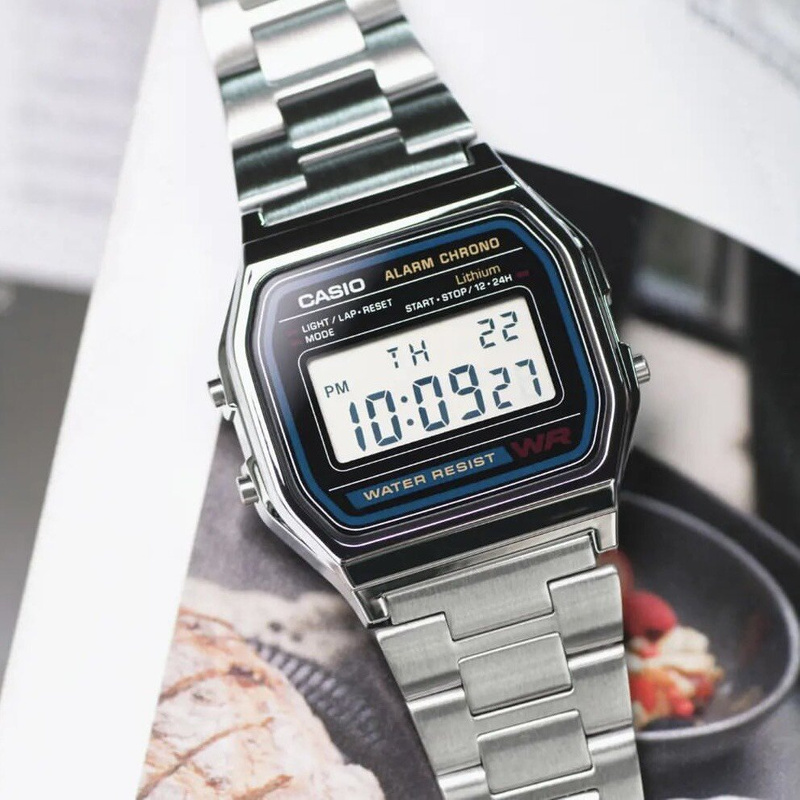 ZEGAREK MĘSKI CASIO A158WA-1D (zd093a) - KLASYKA + BOX