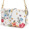 Italienische formale Lederhandtasche auf Kette Floral P45