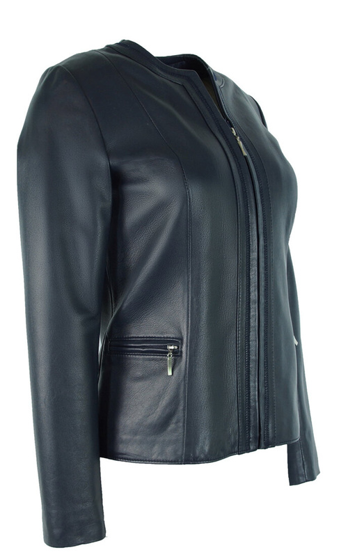 Stylish fashionable Bukowski leather jacket with pleats