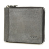 Zippered leather wallet large horizontal RFiD nubuck gray Beltimore H01