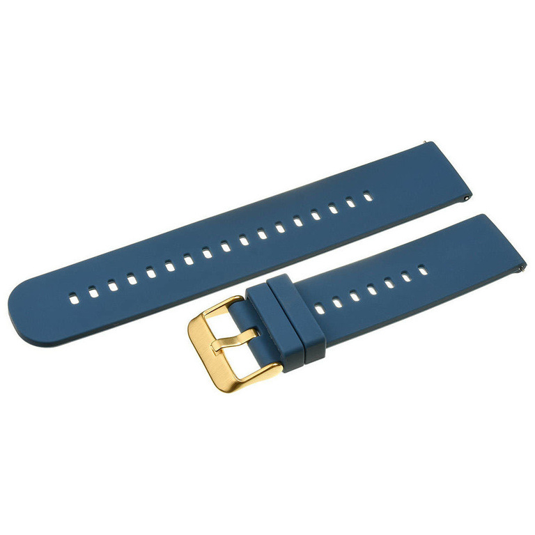 U27 rubber watch strap - navy blue/gold - 20mm