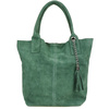 Suede leather bag Bag large A4 WITH Pouch dark green L82