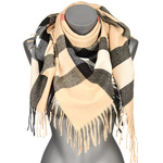 Ecru Large Women's Warm Cotton Scarf Fashionable AX-113